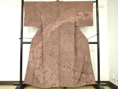 平和屋着物●人間国宝　南部芳松　突彫り　訪問着　立波花文　正絹　逸品　DABH0695op