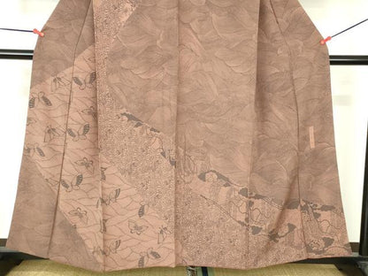 平和屋着物●人間国宝　南部芳松　突彫り　訪問着　立波花文　正絹　逸品　DABH0695op