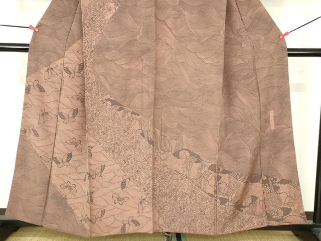 平和屋着物●人間国宝　南部芳松　突彫り　訪問着　立波花文　正絹　逸品　DABH0695op