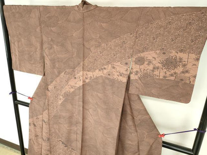 平和屋着物●人間国宝　南部芳松　突彫り　訪問着　立波花文　正絹　逸品　DABH0695op