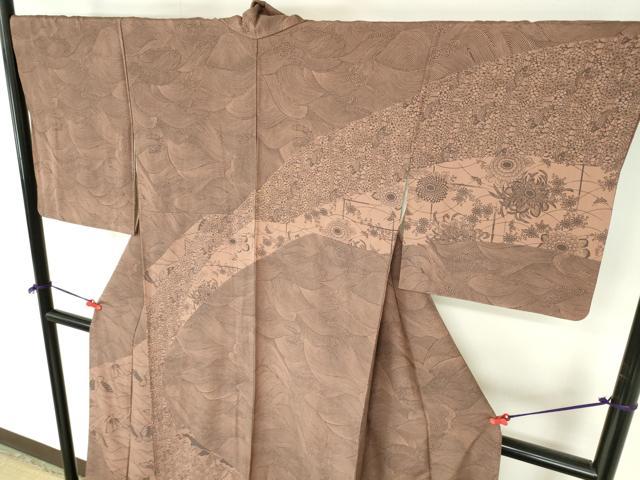 平和屋着物●人間国宝　南部芳松　突彫り　訪問着　立波花文　正絹　逸品　DABH0695op