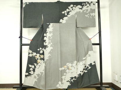 平和屋着物●訪問着　蔦の葉シルエット　金彩　正絹　逸品　DABH0698op