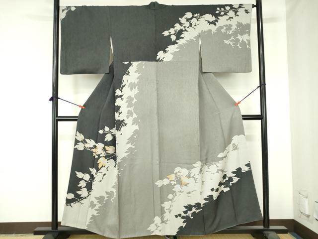 平和屋着物●訪問着　蔦の葉シルエット　金彩　正絹　逸品　DABH0698op