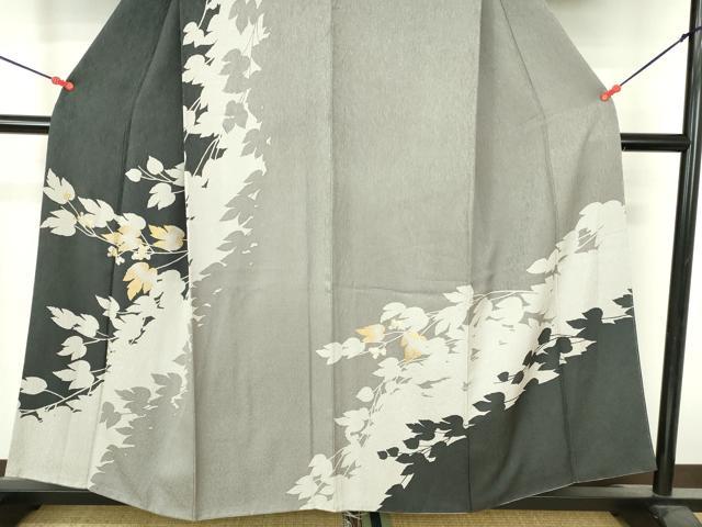 平和屋着物●訪問着　蔦の葉シルエット　金彩　正絹　逸品　DABH0698op