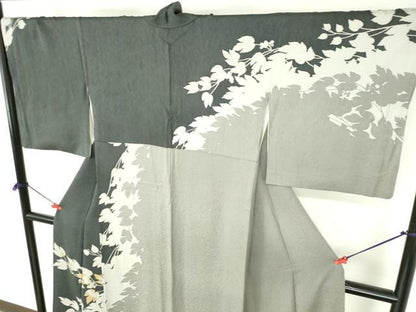 平和屋着物●訪問着　蔦の葉シルエット　金彩　正絹　逸品　DABH0698op