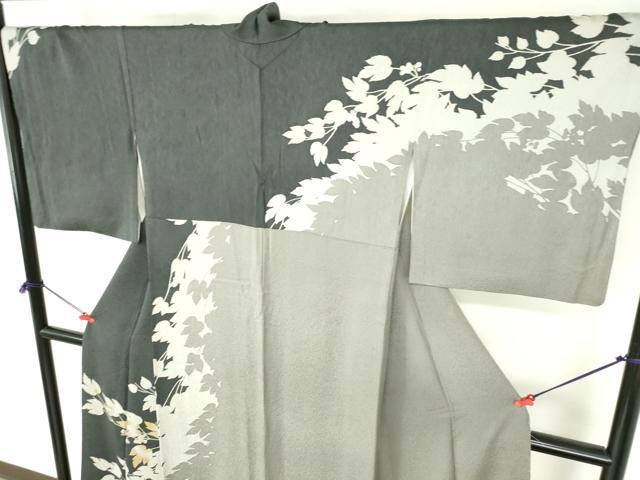 平和屋着物●訪問着　蔦の葉シルエット　金彩　正絹　逸品　DABH0698op