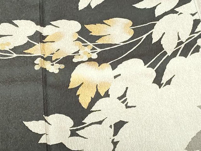 平和屋着物●訪問着　蔦の葉シルエット　金彩　正絹　逸品　DABH0698op