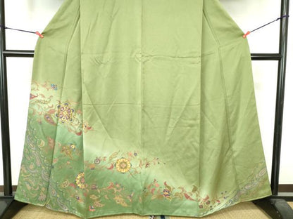 平和屋着物●訪問着　正倉院花唐草文　暈し染め　金彩　正絹　逸品　DABH0701op