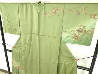 平和屋着物●訪問着　正倉院花唐草文　暈し染め　金彩　正絹　逸品　DABH0701op