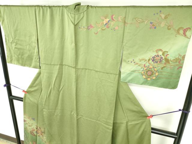 平和屋着物●訪問着　正倉院花唐草文　暈し染め　金彩　正絹　逸品　DABH0701op