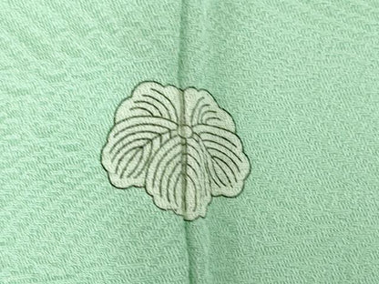 平和屋着物●上質な色無地　立波地紋　薄萌葱色　正絹　逸品　DABH0702op
