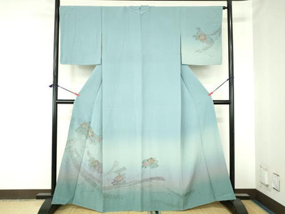 平和屋着物●中国三大刺繍　スワトウ刺繍　汕頭刺繍　総刺繍　訪問着　花熨斗文　暈し染め　金糸　さが美扱い　正絹　逸品　DABH0704op