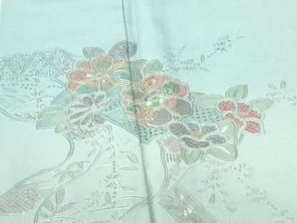 平和屋着物●中国三大刺繍　スワトウ刺繍　汕頭刺繍　総刺繍　訪問着　花熨斗文　暈し染め　金糸　さが美扱い　正絹　逸品　DABH0704op