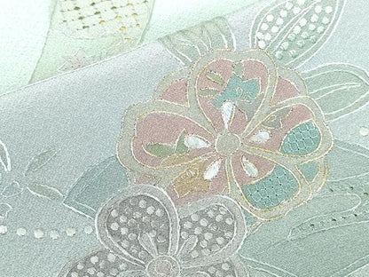 平和屋着物●中国三大刺繍　スワトウ刺繍　汕頭刺繍　総刺繍　訪問着　花熨斗文　暈し染め　金糸　さが美扱い　正絹　逸品　DABH0704op