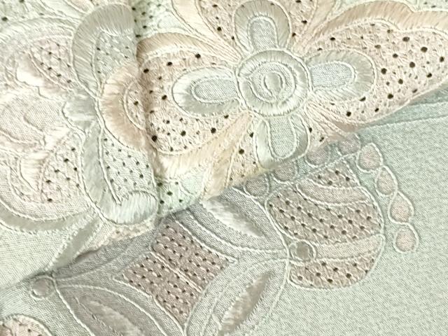 平和屋着物●中国三大刺繍　スワトウ刺繍　汕頭刺繍　総刺繍　訪問着　宝尽くし吉祥花文　暈し染め　正絹　逸品　DABH0705op