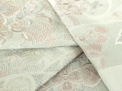 平和屋着物●中国三大刺繍　スワトウ刺繍　汕頭刺繍　総刺繍　訪問着　宝尽くし吉祥花文　暈し染め　正絹　逸品　DABH0705op