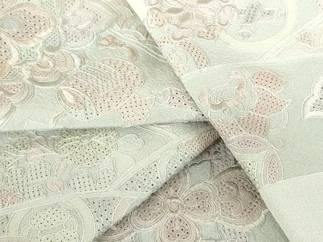 平和屋着物●中国三大刺繍　スワトウ刺繍　汕頭刺繍　総刺繍　訪問着　宝尽くし吉祥花文　暈し染め　正絹　逸品　DABH0705op