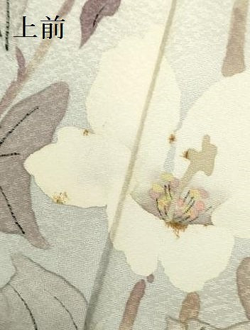 平和屋着物●二代目清次郎　手描き　訪問着　草花　暈し染め　正絹　逸品　DABH0707op