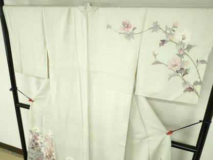 平和屋着物●二代目清次郎　手描き　訪問着　草花　暈し染め　正絹　逸品　DABH0707op