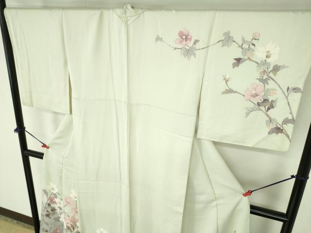 平和屋着物●二代目清次郎　手描き　訪問着　草花　暈し染め　正絹　逸品　DABH0707op