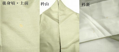 平和屋着物●上質な紬　抹茶色　正絹　逸品　DABH0711op