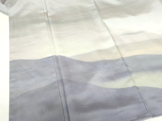 平和屋着物●訪問着　紬地　霞文　暈し染め　正絹　逸品　DABH0714op
