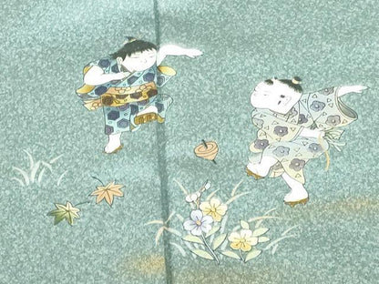 平和屋着物●訪問着　童子遊び　暈し染　金彩　正絹　逸品　DABH0719op