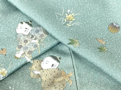 平和屋着物●訪問着　童子遊び　暈し染　金彩　正絹　逸品　DABH0719op