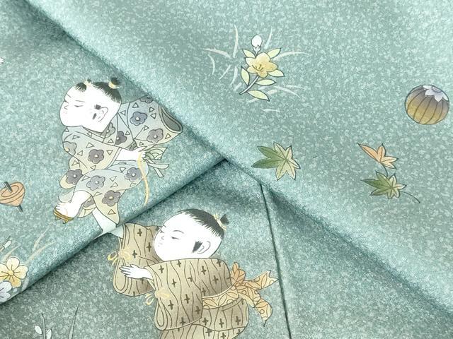 平和屋着物●訪問着　童子遊び　暈し染　金彩　正絹　逸品　DABH0719op
