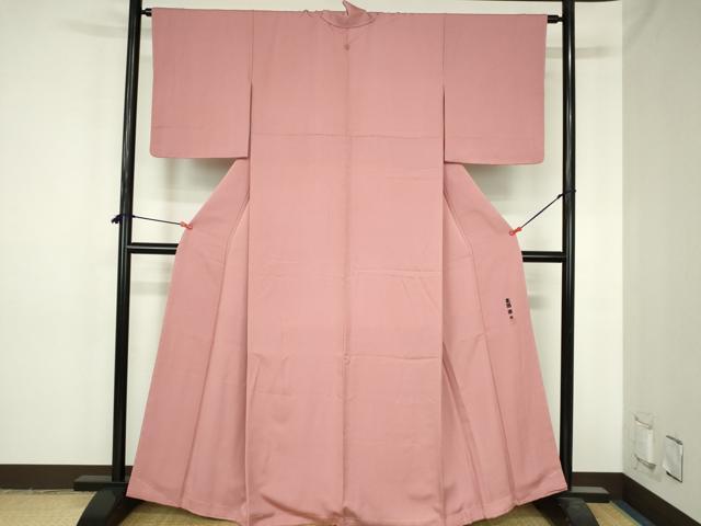 平和屋着物●染織作家　生沼忠監修　色無地　桃色　正絹　逸品　未使用　DABH0726op