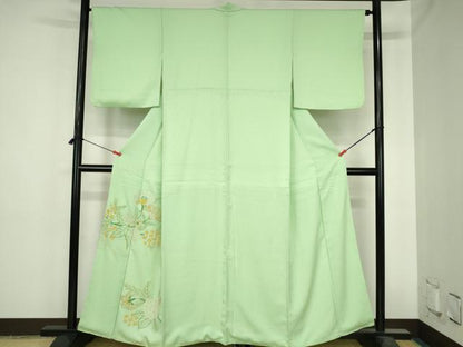 平和屋着物●中国三大刺繍 相良刺繍 総刺繍 色留袖 更紗花文 正絹 逸品 DABH0727op