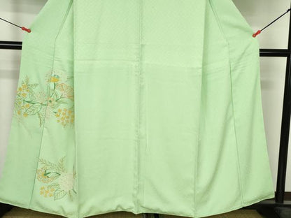 平和屋着物●中国三大刺繍 相良刺繍 総刺繍 色留袖 更紗花文 正絹 逸品 DABH0727op