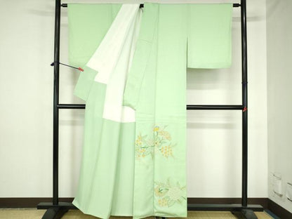 平和屋着物●中国三大刺繍 相良刺繍 総刺繍 色留袖 更紗花文 正絹 逸品 DABH0727op