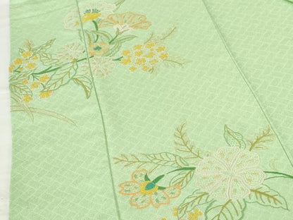平和屋着物●中国三大刺繍 相良刺繍 総刺繍 色留袖 更紗花文 正絹 逸品 DABH0727op