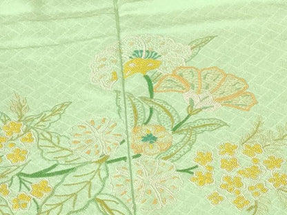 平和屋着物●中国三大刺繍 相良刺繍 総刺繍 色留袖 更紗花文 正絹 逸品 DABH0727op