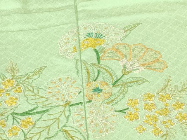 平和屋着物●中国三大刺繍 相良刺繍 総刺繍 色留袖 更紗花文 正絹 逸品 DABH0727op