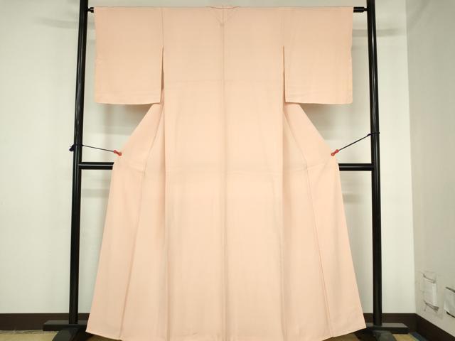 平和屋着物●上質な色無地　一斤染色　正絹　逸品　DABH0728op