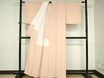 平和屋着物●上質な色無地　一斤染色　正絹　逸品　DABH0728op