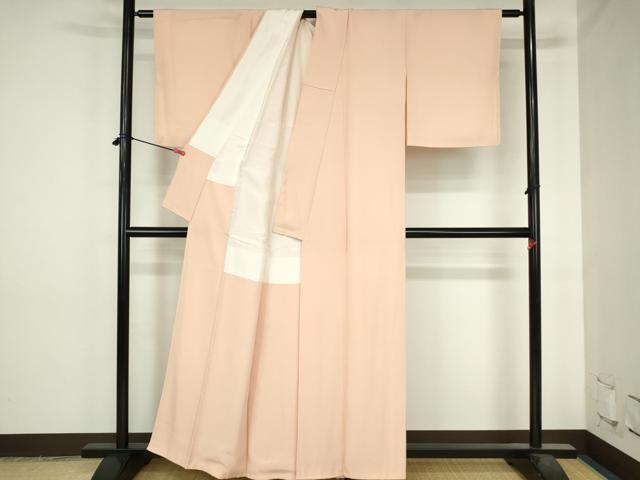 平和屋着物●上質な色無地　一斤染色　正絹　逸品　DABH0728op