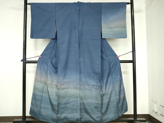 平和屋着物●石川県指定無形文化財　牛首紬　白山工房　手織り　訪問着　霞文　暈し染　正絹　逸品　DABH0732op