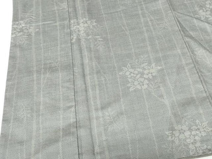 平和屋着物●上質な紬　草花文　正絹　逸品　DABH0734op