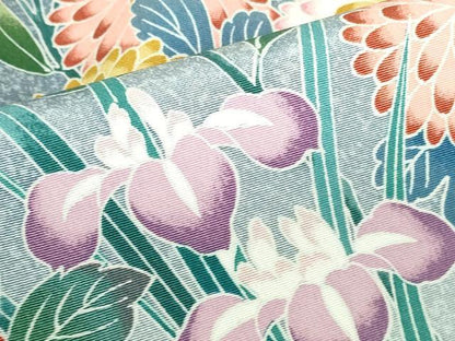 平和屋着物●訪問着　友禅　草花文　暈し染　正絹　逸品　DABH0735op
