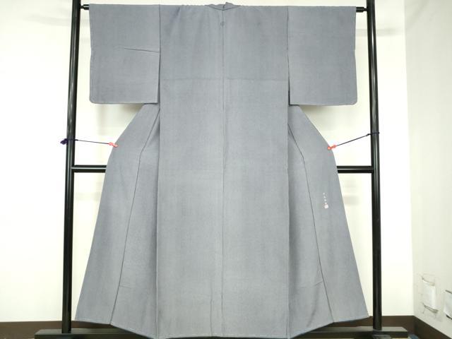 平和屋着物●寺山存男　江戸小紋　万筋　藍鉄色×白花色　正絹　逸品　DABH0737op