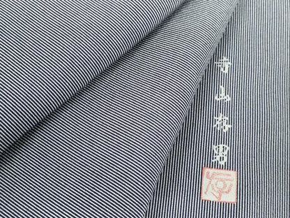 平和屋着物●寺山存男　江戸小紋　万筋　藍鉄色×白花色　正絹　逸品　DABH0737op