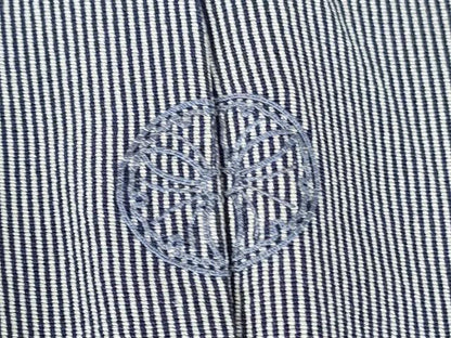 平和屋着物●寺山存男　江戸小紋　万筋　藍鉄色×白花色　正絹　逸品　DABH0737op