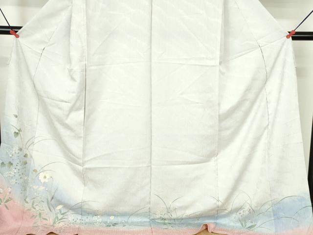 平和屋着物●訪問着　草花　暈し染め　金彩　仮絵羽　正絹　逸品　未使用　DABH0738op