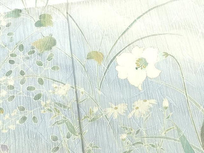 平和屋着物●訪問着　草花　暈し染め　金彩　仮絵羽　正絹　逸品　未使用　DABH0738op