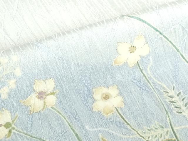 平和屋着物●訪問着　草花　暈し染め　金彩　仮絵羽　正絹　逸品　未使用　DABH0738op