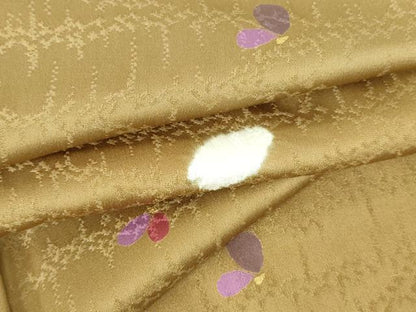 平和屋着物●上質な小紋　絞り　舞葉文　金彩　正絹　逸品　DABH0740op