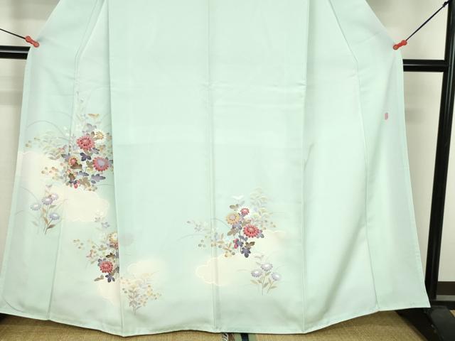 平和屋着物●本加賀友禅作家　南克治　訪問着　友禅　草花　暈し染め　反端付き　正絹　逸品　未使用　DABH0741op